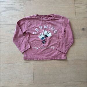 Little planet by Carter’s pink floral long sleeve top, size 3T